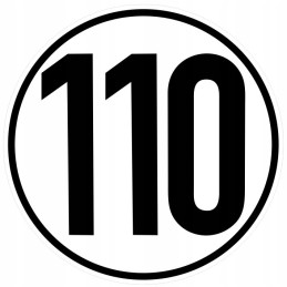 Lipdukas greičio ribojimo 110km ženklas 12cm pločio