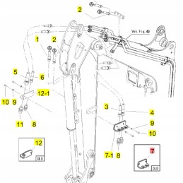 Yanmar hidraulinės linijos atrama