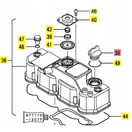 Variklio alyvos pildymo angos dangtelis SV15 SV100 Vio17 Vio57