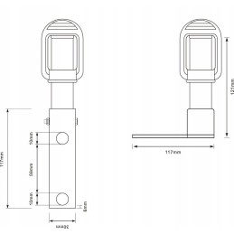 Blykstės laikiklis, K tipo, pasukamas