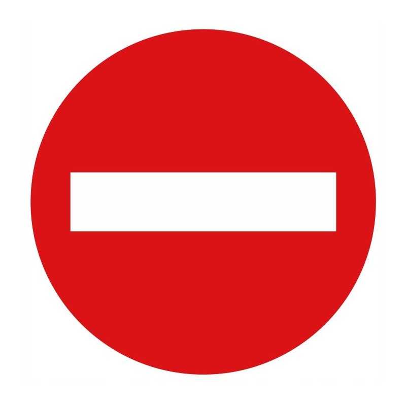 Įvažiuoti draudžiama, vairavimo ženklo lipdukas, dydis 16 cm