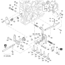 Hatz 1b20 1b30 greičio reguliatoriaus spyruoklė 50563400