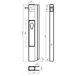 Vertikali aliuminio šoninė spyna h400 pl