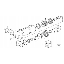 Tarpiklių rinkinys, skirtas Volvo ekskavatoriaus krautuvo laikymui