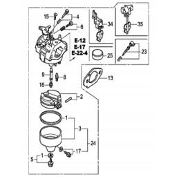 Honda gcv karbiuratoriaus tarpiklių komplektas 16010 883 015
