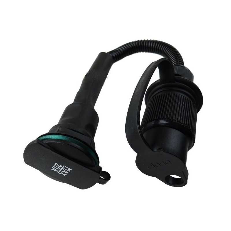 Adapteris iš 3 kontaktų lizdo į cigarečių degiklio lizdą