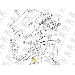 Variklio dangčio apatinė juostelė kairioji jcb 3cx 332 p5297