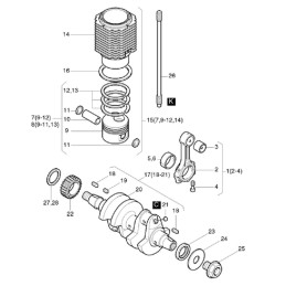 Hatz 2g30 2g40 cilindro tarpiklis 03958000