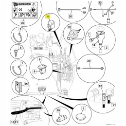 JCB CVA relė 12v 5 n 5 kontaktų JCB