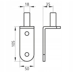 Dirželio vyrių kablys medienai 1000mm fi 18 gamar