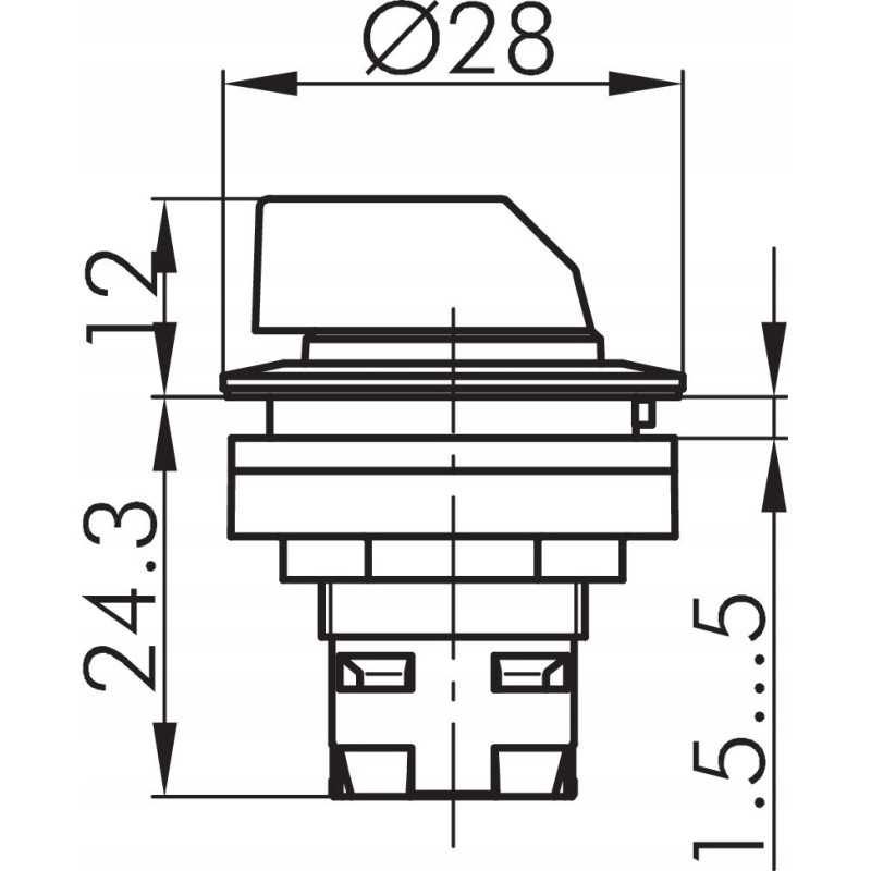 Dviejų padėčių sukamasis jungiklis, stabilus 45 45 e