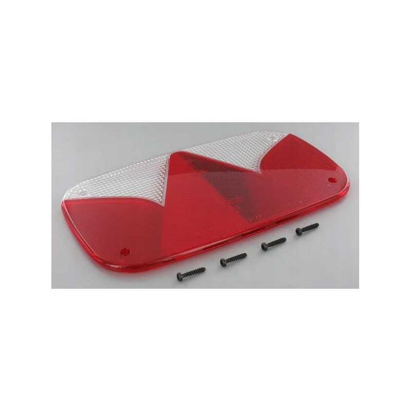 Raudonas ir baltas galinis žibinto gaubtas