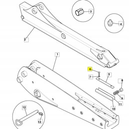 JCB ekskavatorinio krautuvo slydimo tvirtinimo varžtas