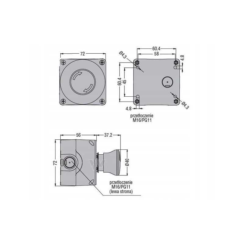 DRC kasetė su mygtuku lpcb6344, 1xnc stabdymo sistema
