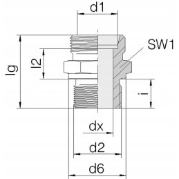 Tiesi jungtis 1 bsp m36x2 25s