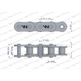 Ritininė grandinėlė 100sp r1 1 1 4 5m Warynski