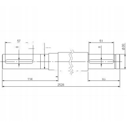 Varomasis velenas, ilgis 252, 7cm, galų skersmuo 30mm