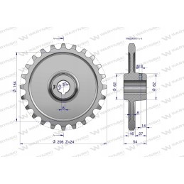 Grandininis ratas su 24 1 fi 30 Waryn barstytuvu