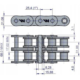 Warynski ritininė grandinėlė 16b 2 r2 1 5m grandis
