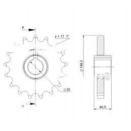 Grandininis ratas su 17 1 colio titano barstytuvu 22
