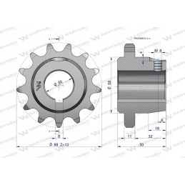 Hardowa barstytuvo grandinės ratas su 13 3 4 fi 30