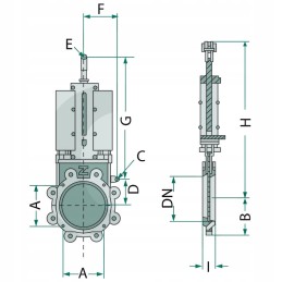 B p pneumatinis dvitaktis plokštelinis sklendė 10 150