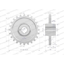 Grūdinto plieno grandinės ratas su 24 3 4