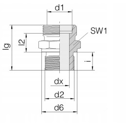 Ges8lm10 tiesi jungtis m10x1 m14x1 5 8l
