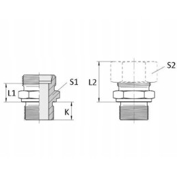 Ges8lm10 tiesi jungtis m10x1 m14x1 5 8l