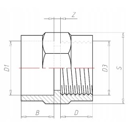 Įvorė su sriegiu iš PVC VDL 40 mm x 1
