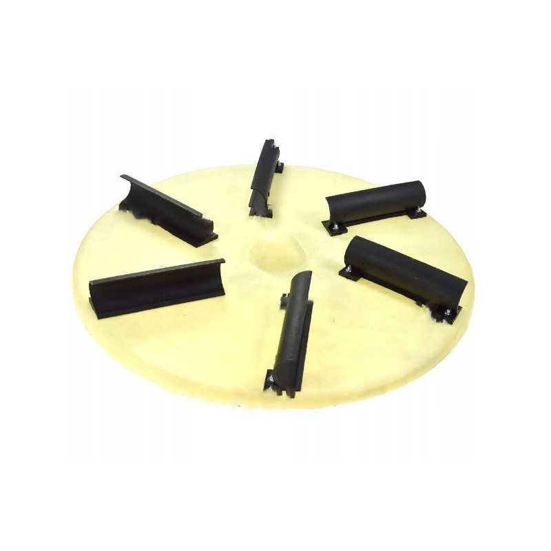 Lėkštė su 6 ašmenimis, balta, pagaminta iš plastiko, 50 cm pločio