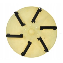 Lėkštė su 6 ašmenimis, balta, pagaminta iš plastiko, 50 cm pločio