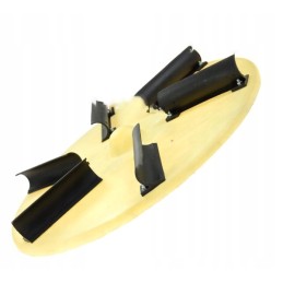 Lėkštė su 6 ašmenimis, balta, pagaminta iš plastiko, 50 cm pločio