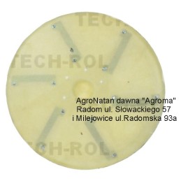 Lėkštė su 6 ašmenimis, balta, pagaminta iš plastiko, 50 cm pločio