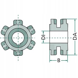 Grandininis ratas 11x31 6 dantukai 45mm di 130mm da
