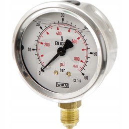 Glicerino manometras 0 100 bar oe 63 mm 1 4