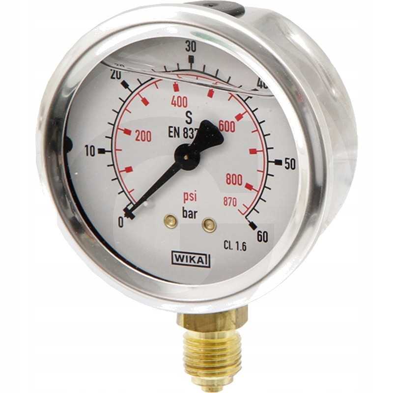 Glicerino slėgio matuoklis 0 60 bar arba 63 mm 1 4