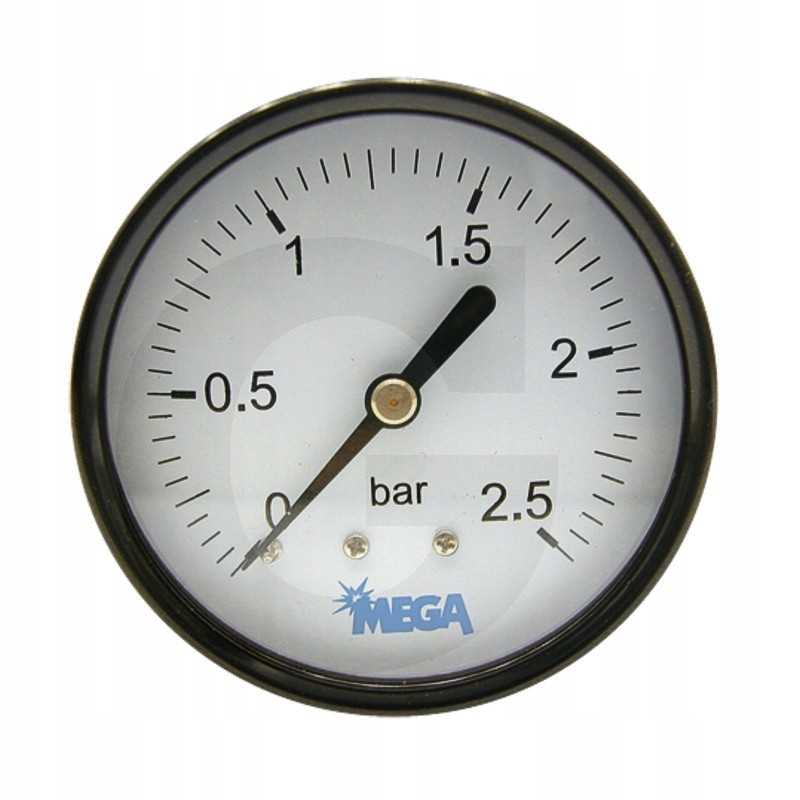 Slėgio matuoklis 63 mm 0 2 5 barai 1 4 galinis abs žalvaris