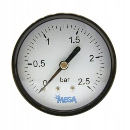 Slėgio matuoklis 63 mm 0 2 5 barai 1 4 galinis abs žalvaris