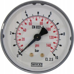 Wika manometras 0 10 bar oe 63mm 1 4 galinis žalvaris