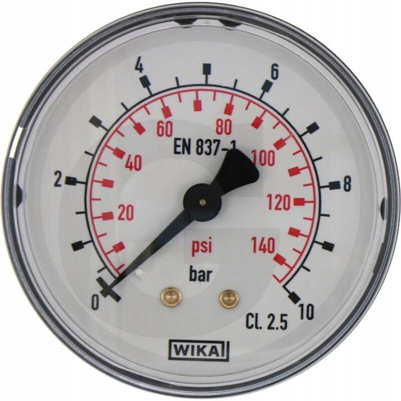 Wika manometras 0 10 bar oe 63mm 1 4 galinis žalvaris