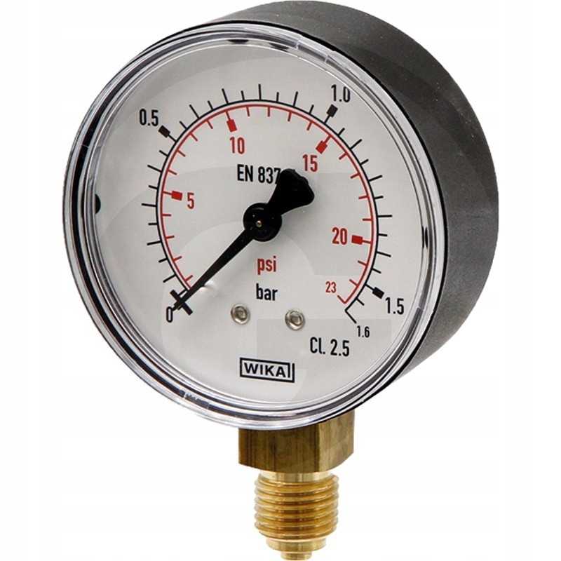 Plieninis manometras 63mm 0 10 bar 1 4 žemesnis