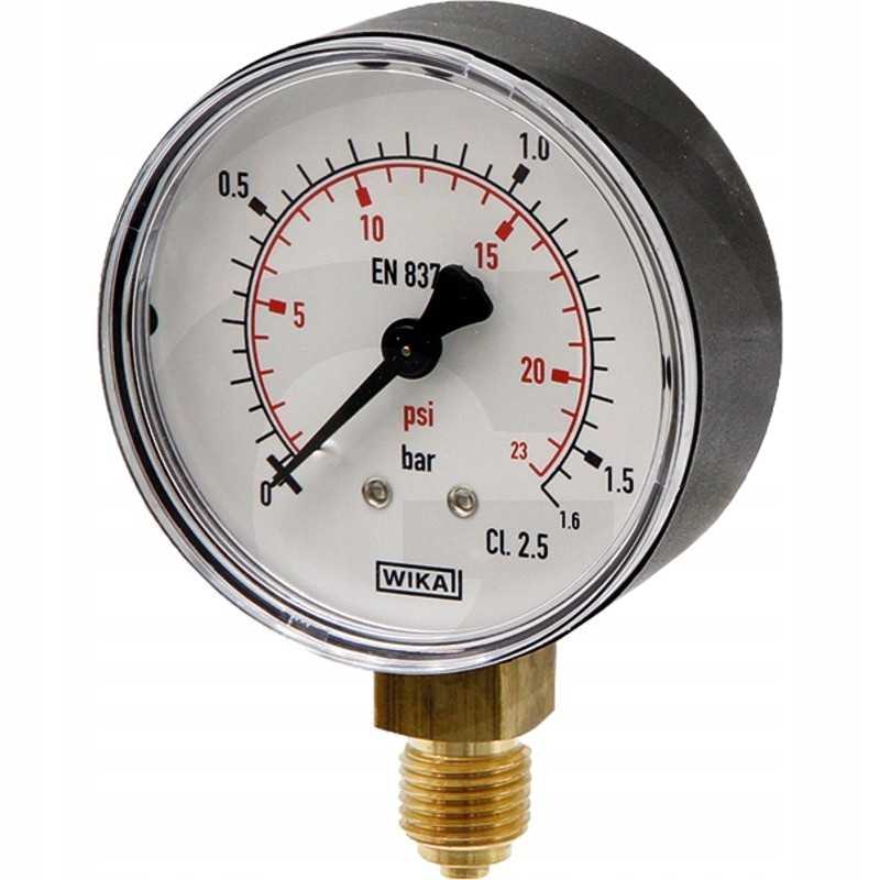 Plieninis manometras 63mm 0 10 bar 1 4 žemesnis