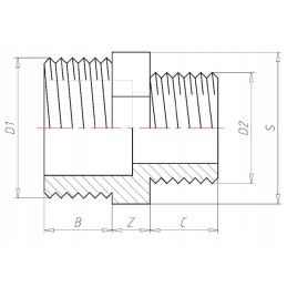 Mažinamas spenelis 2x vyriškas 1 1 2 x 1 1 4