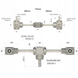 Tvirtas 3 aliuminio pavarų rinkinys trąšų barstytuvui