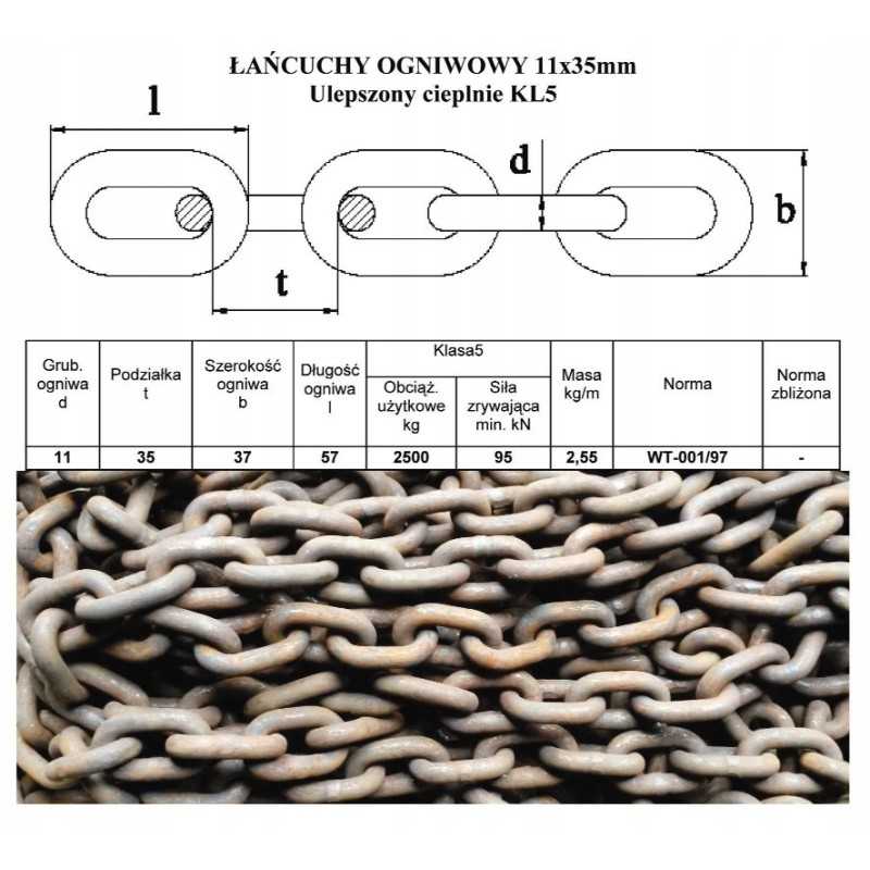 Grūdintos grandinės 11x35 klasės 5 kemperių barstytuvas