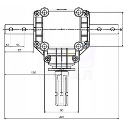 Barstytuvo dviguba kampinė pavara 1 1 5
