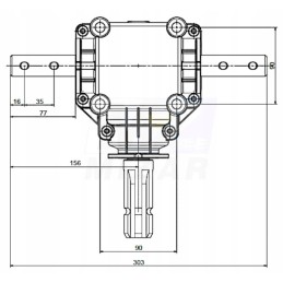Barstytuvo dviguba kampinė pavara 1 1 5