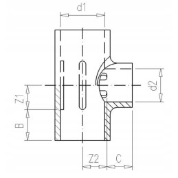 Trišakis su PVC sumažinimu VDL 50 x 25 x 50 mm