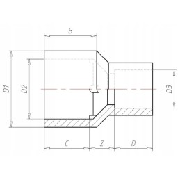 PVC u vdl redukcinė jungtis 32 x 16 mm